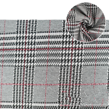 Houndstooth Brocade Taber clássico Fabric Polyster Plan Plain Jacquard Poly Spandex Fabric Preço por metro